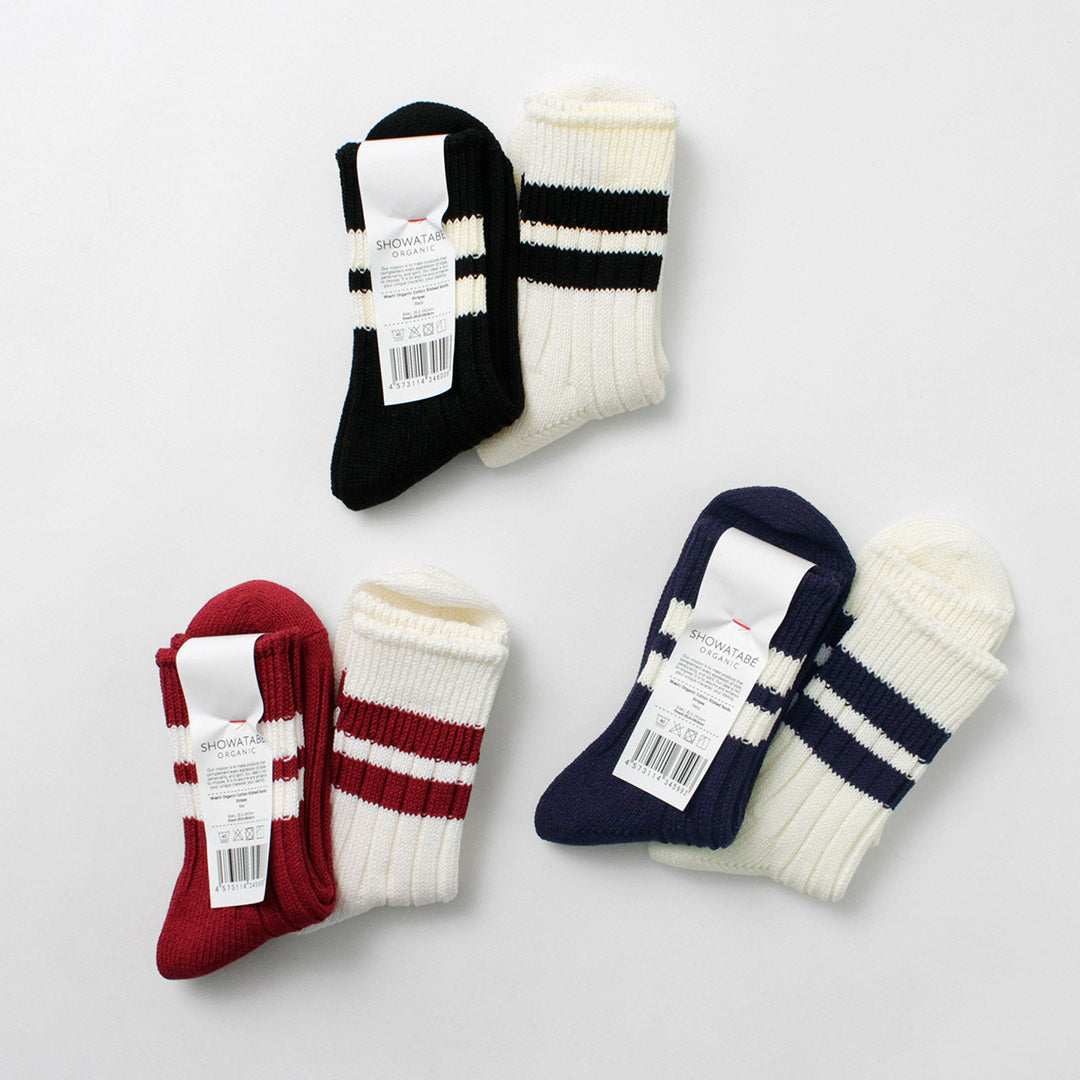 DECKA QUALITY SOCKS / Japanese Paper x Organic Cotton Ribbed Line Socks