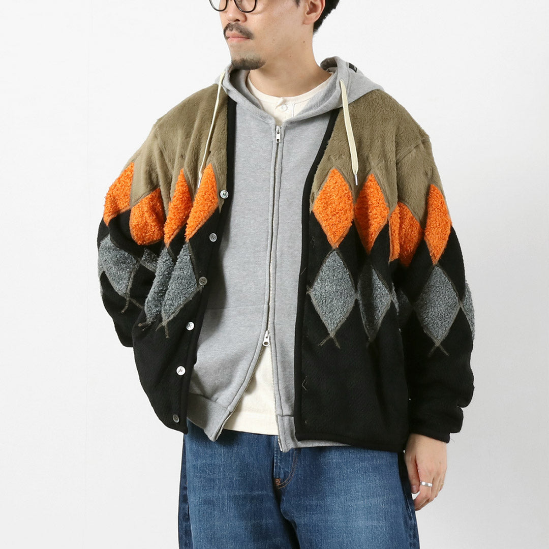 BURLAP OUTFITTER / Argyle Fleece Cardigan