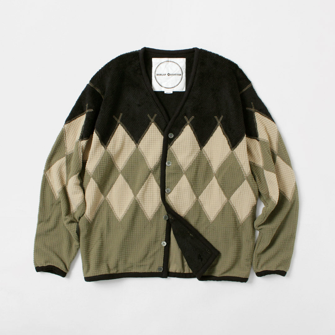 BURLAP OUTFITTER / Argyle Fleece Cardigan