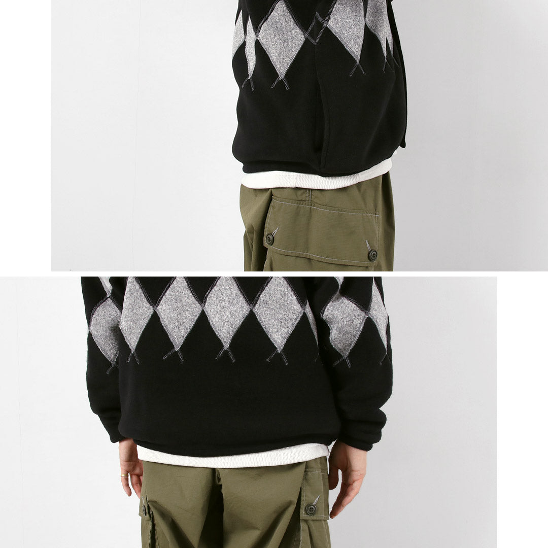 BURLAP OUTFITTER / Argyle Fleece Cardigan