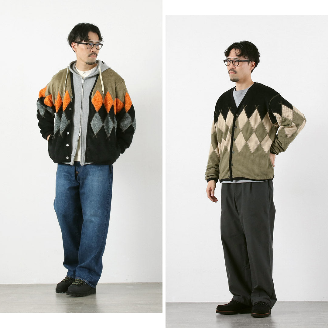 BURLAP OUTFITTER / Argyle Fleece Cardigan