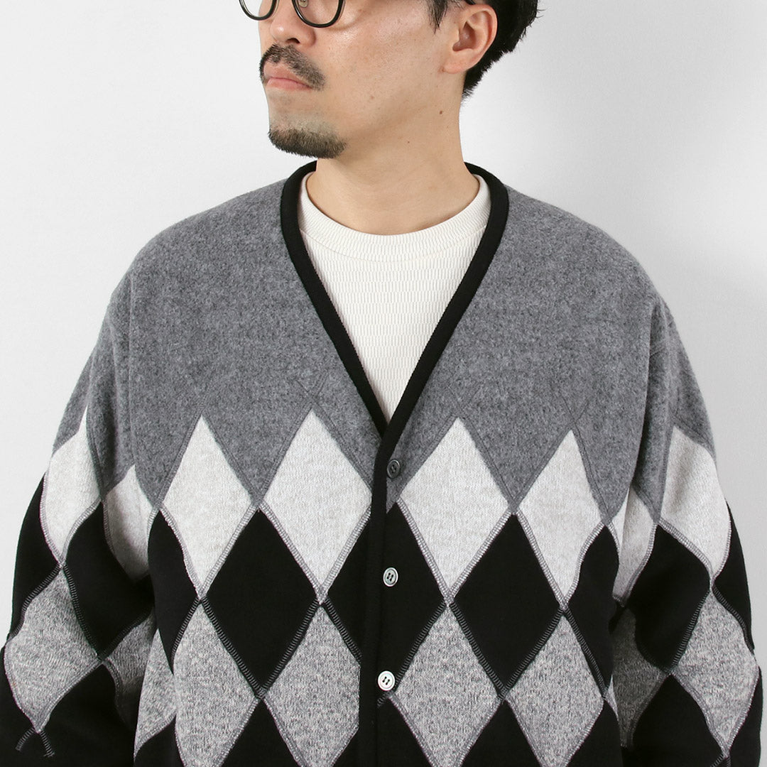 BURLAP OUTFITTER / Argyle Fleece Cardigan