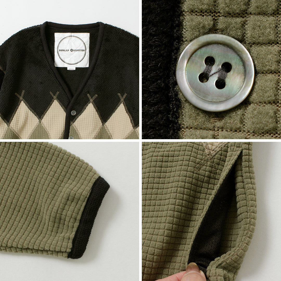 BURLAP OUTFITTER / Argyle Fleece Cardigan