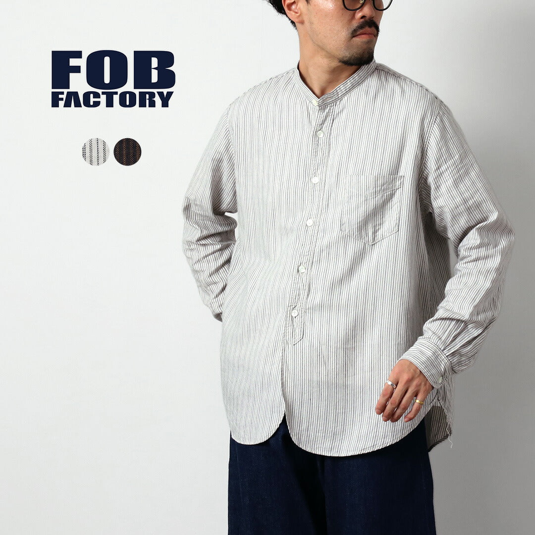 FOB FACTORY / F3511 Band Collar Shirt