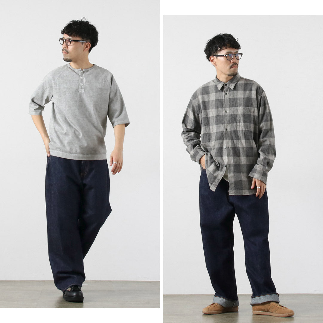 ORDINARY FITS / Wide Denim Pants One-washed