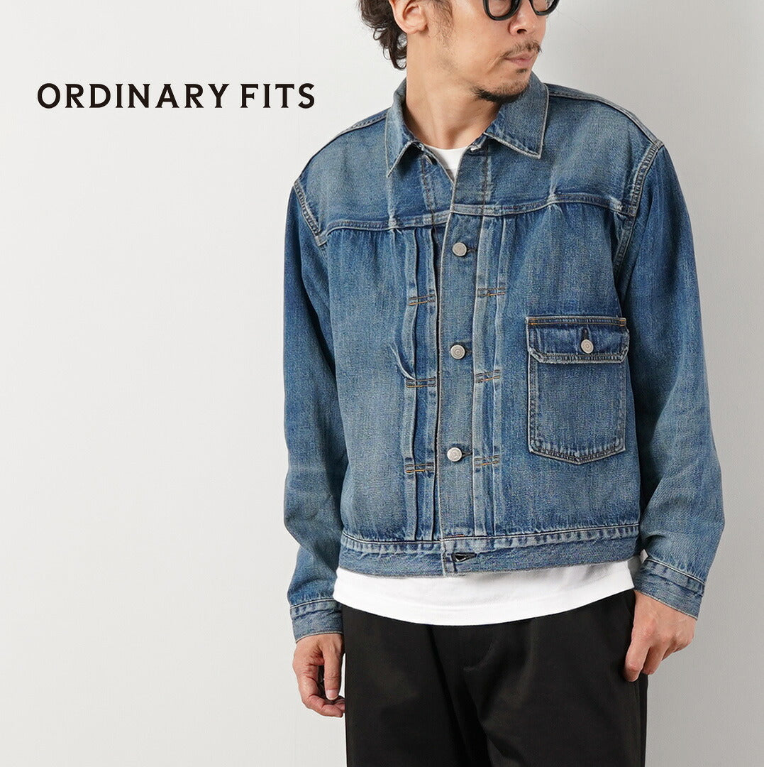 COUPES ORDINAIRES / Veste en denim lavé d'occasion 1er type 12oz Modèle 2026
