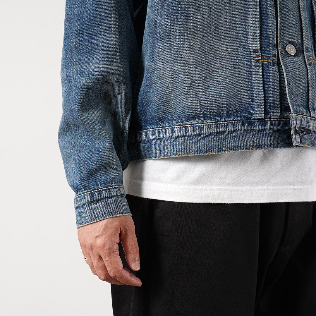 COUPES ORDINAIRES / Veste en denim lavé d'occasion 1er type 12oz Modèle 2026