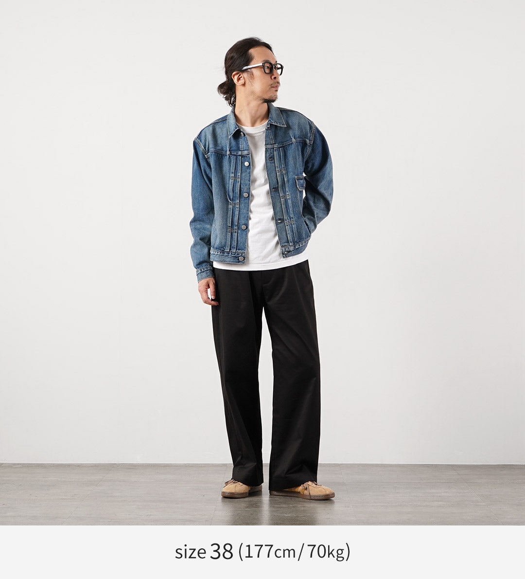 COUPES ORDINAIRES / Veste en denim lavé d'occasion 1er type 12oz Modèle 2026