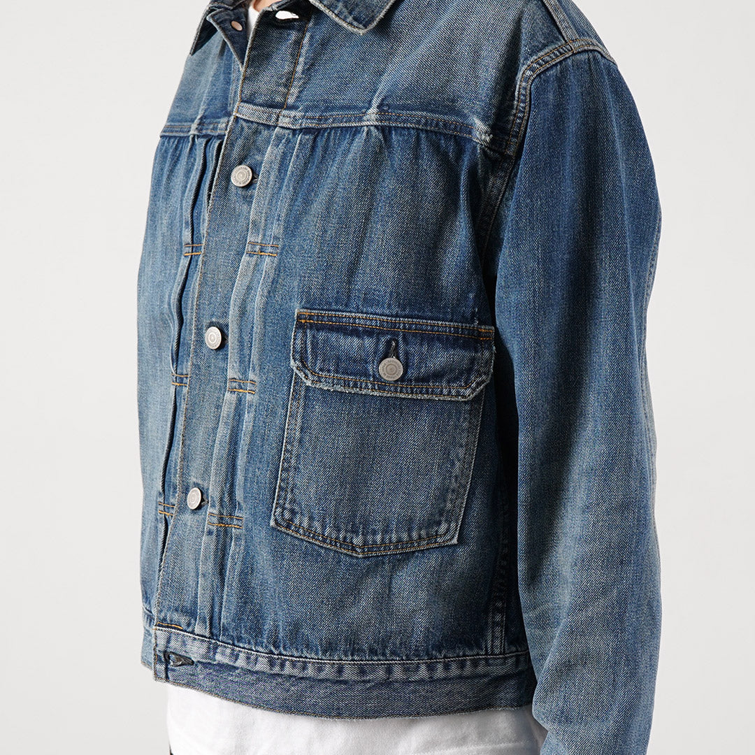 COUPES ORDINAIRES / Veste en denim lavé d'occasion 1er type 12oz Modèle 2026