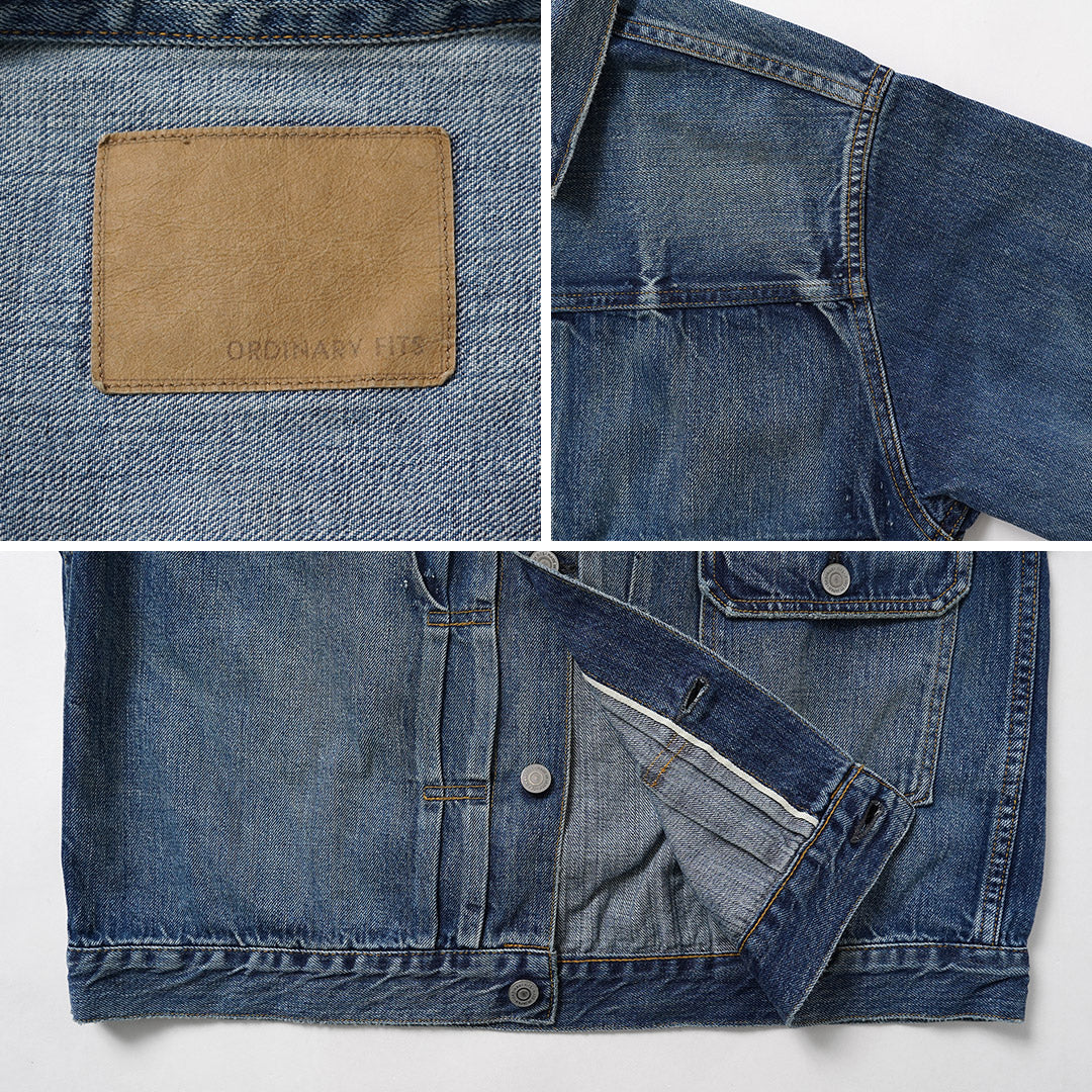 COUPES ORDINAIRES / Veste en denim lavé d'occasion 1er type 12oz Modèle 2026