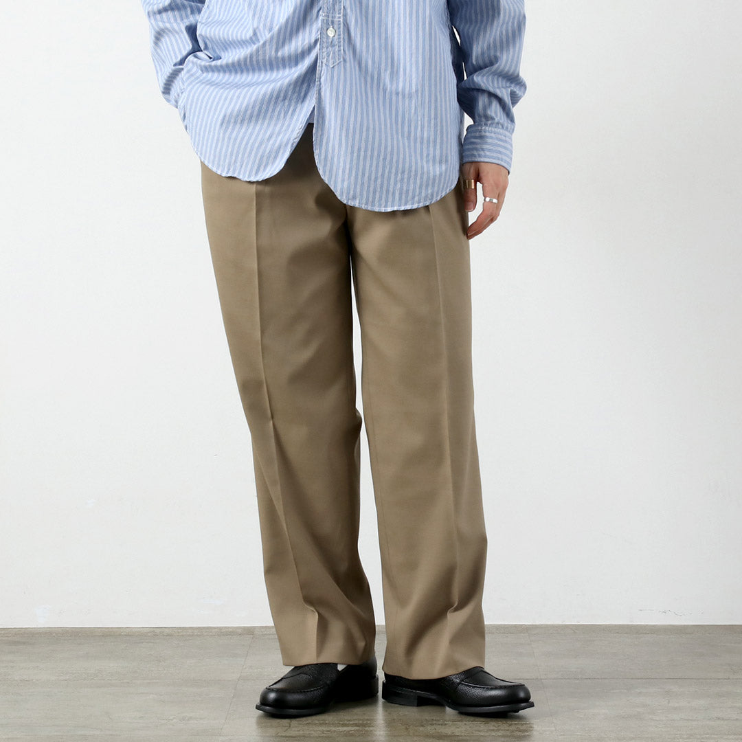FANTASTICDAYS / Polyester Wool Twill Wide 2-Pleated Slacks