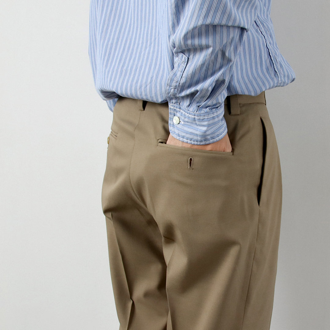 FANTASTICDAYS / Polyester Wool Twill Wide 2-Pleated Slacks