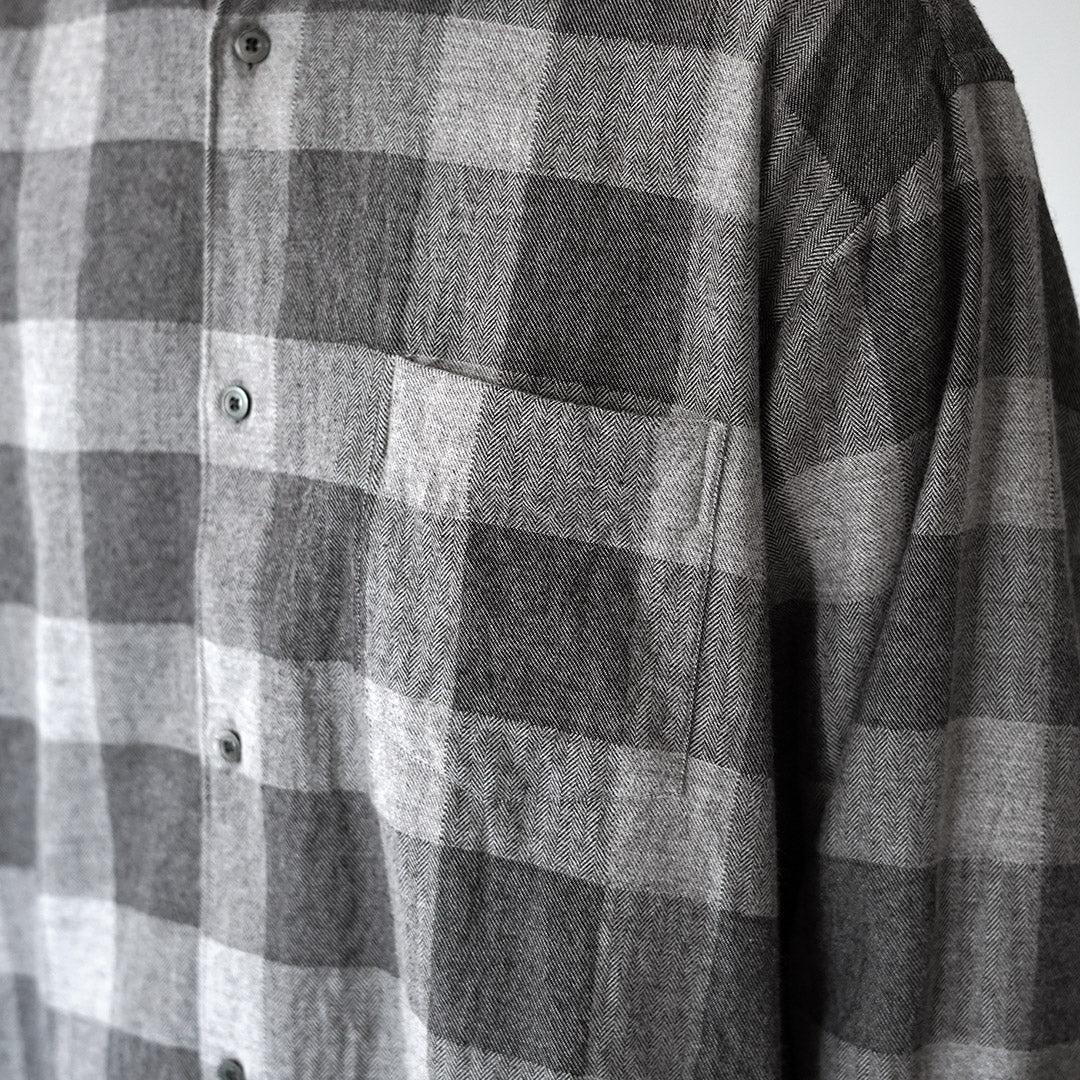 FUJITO / Cotton/Yak Block Check Big Size Shirt