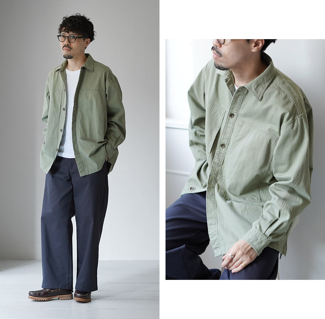 FUJITO / Herringbone Twill Army Shirt