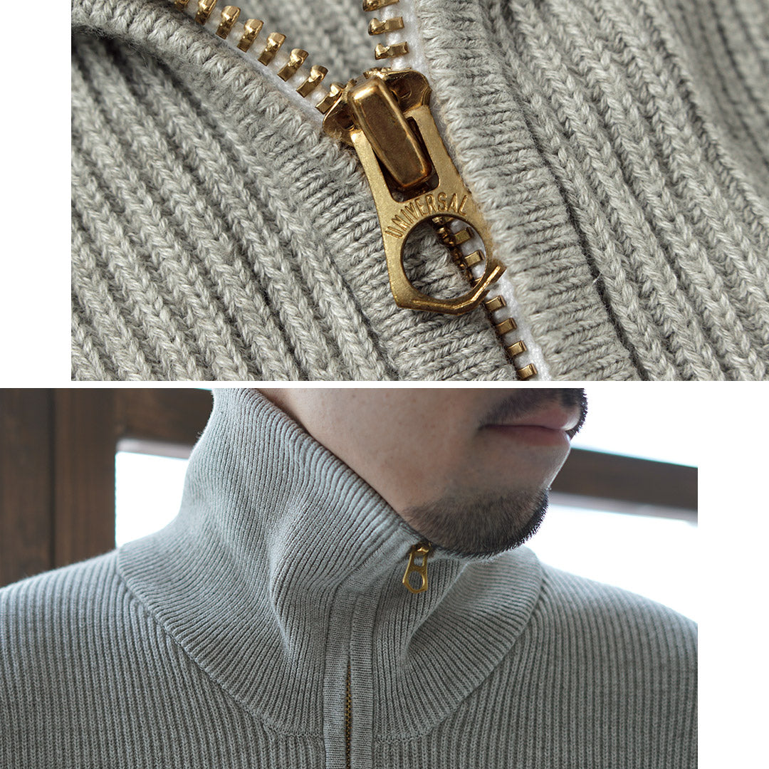 SIN TEÑIR / Punto canalé Punto con media cremallera en algodón orgánico