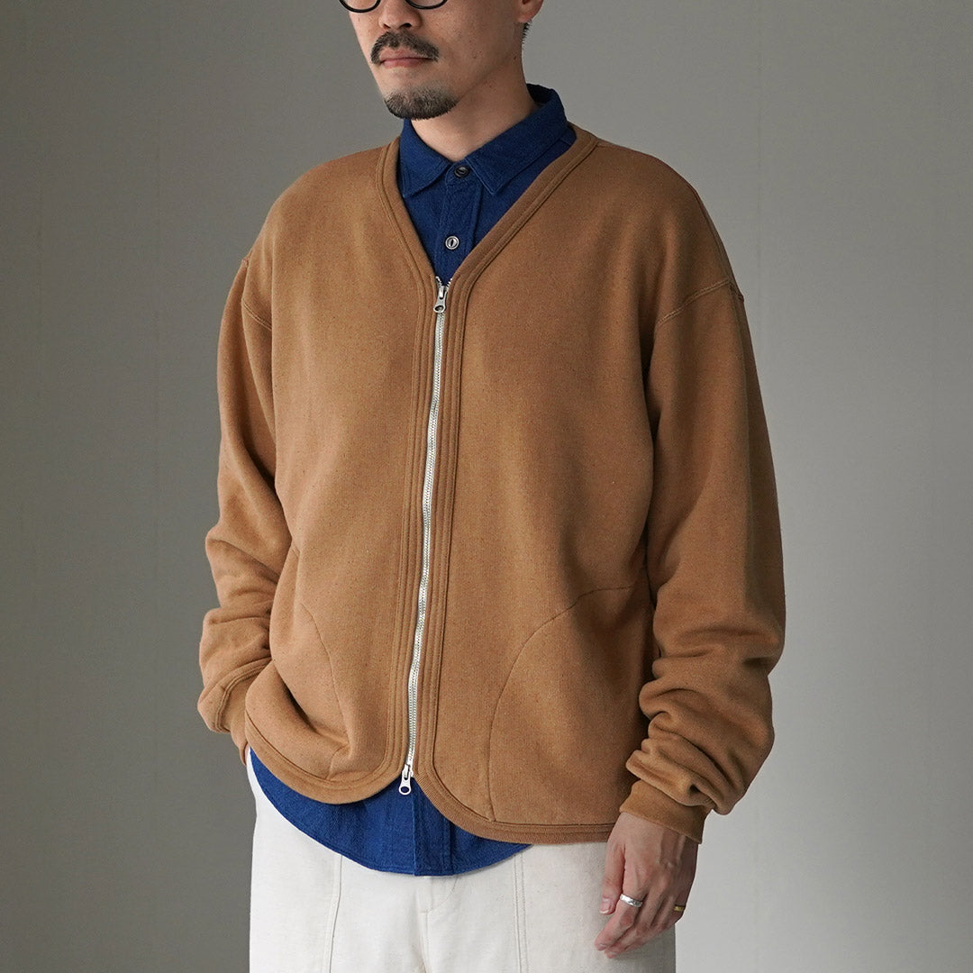 UNDYED / UNDYED 스웨트 지퍼 가디건, 오가닉 코튼