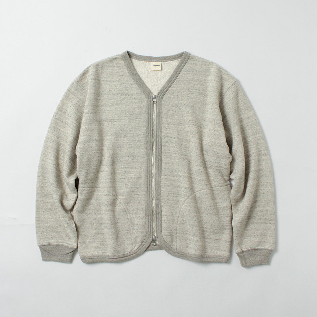 UNDYED / UNDYED 스웨트 지퍼 가디건, 오가닉 코튼