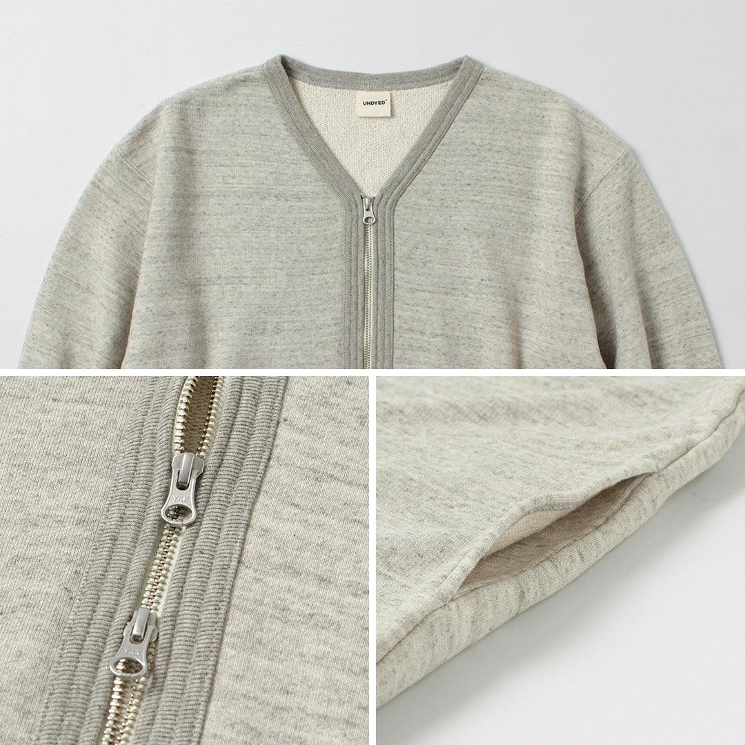 UNDYED / UNDYED 스웨트 지퍼 가디건, 오가닉 코튼