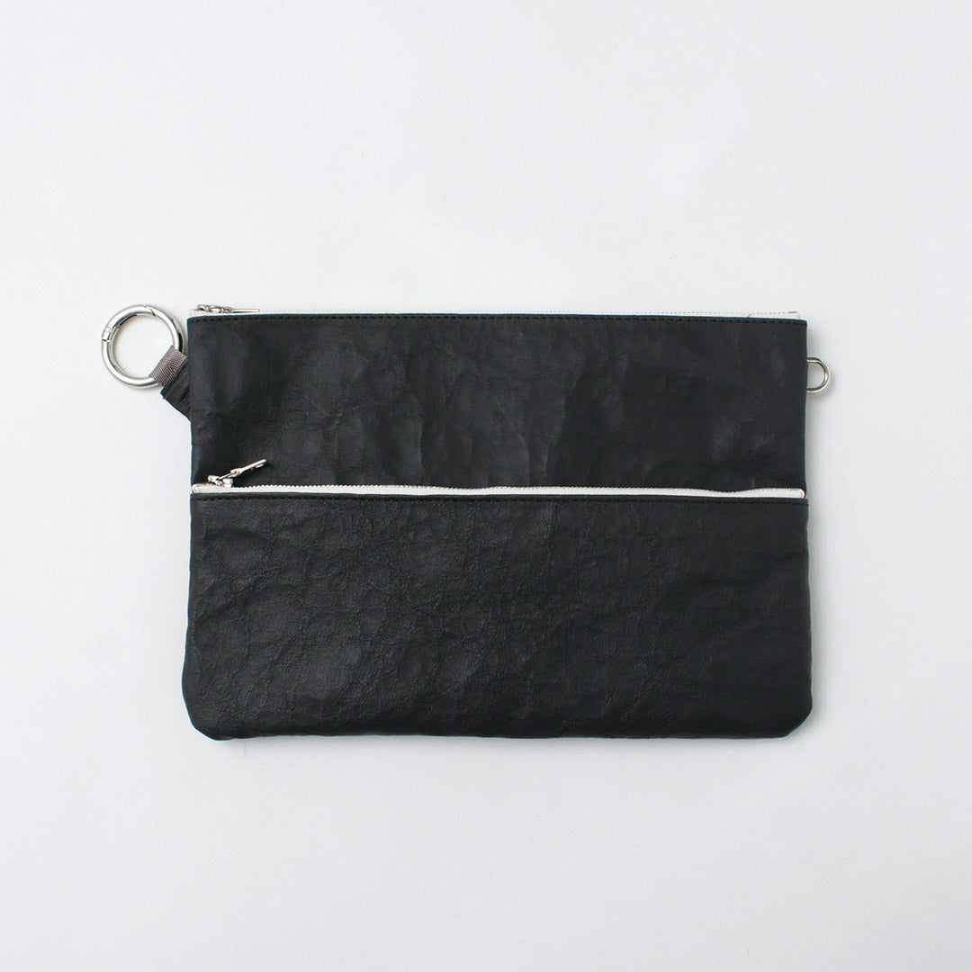 SENTI / Dyneema Leather Double Zip Pouch LL