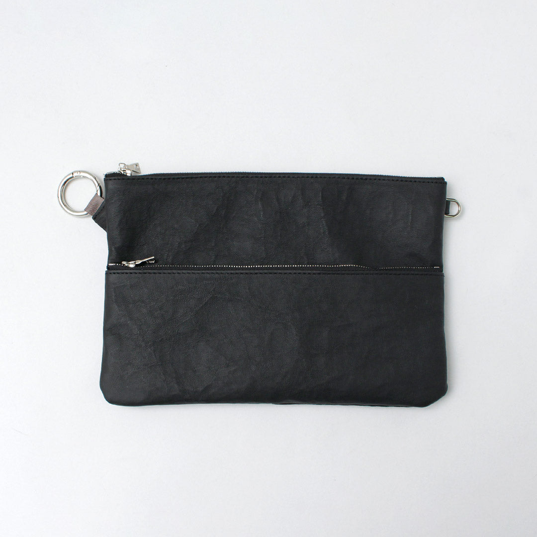 SENTI / Dyneema Leather Double Zip Pouch LL