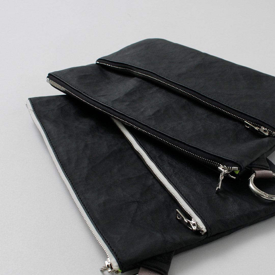 SENTI / Dyneema Leather Double Zip Pouch LL