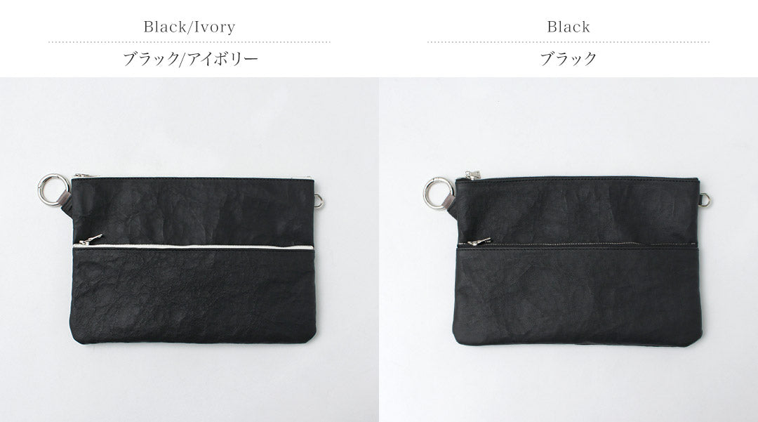 SENTI / Dyneema Leather Double Zip Pouch LL