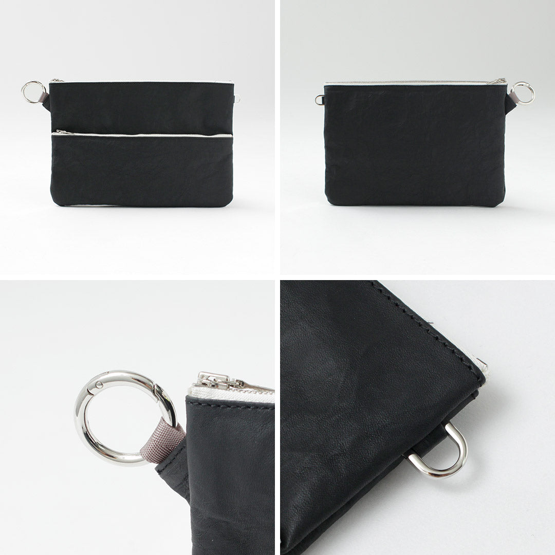 SENTI / Dyneema Leather Double Zip Pouch LL