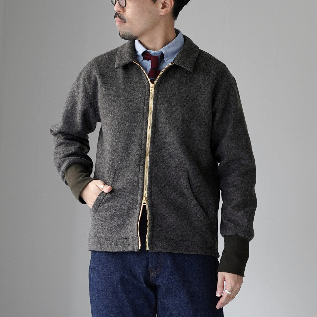 RE MADE IN TOKYO JAPAN / Blouson zippé en laine Melton