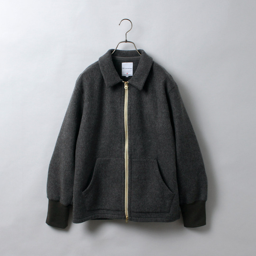 RE MADE IN TOKYO JAPAN / Blouson zippé en laine Melton