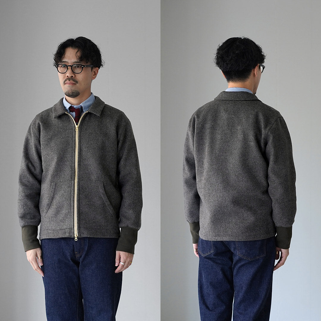 RE MADE IN TOKYO JAPAN / Blouson zippé en laine Melton