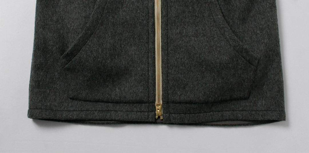 RE MADE IN TOKYO JAPAN / Blouson zippé en laine Melton