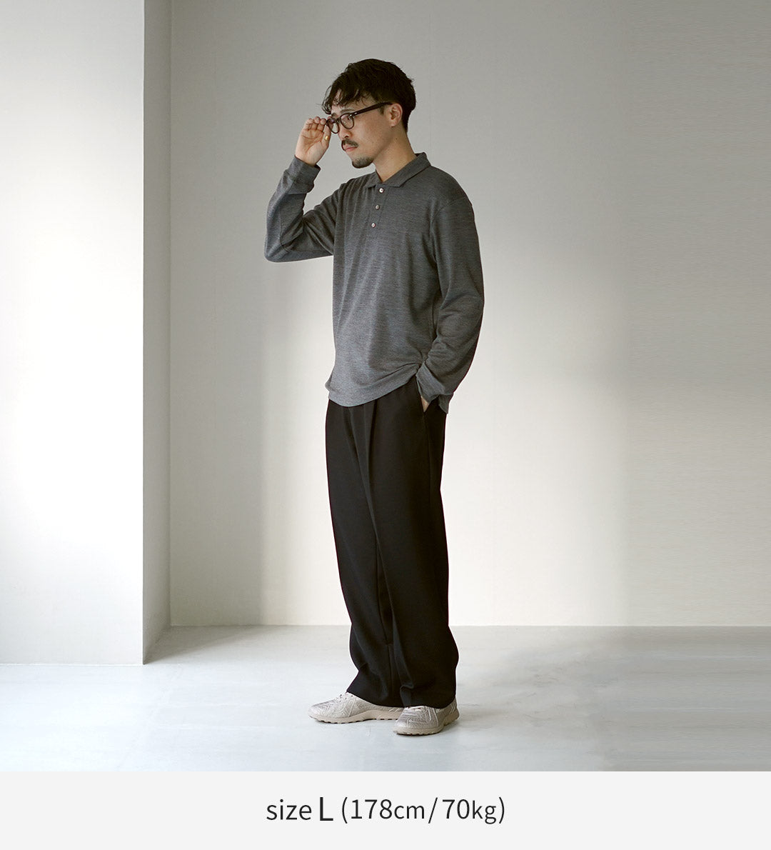 RE MADE IN TOKYO JAPAN / Dress Wool Knit Pullover Polo Shirt