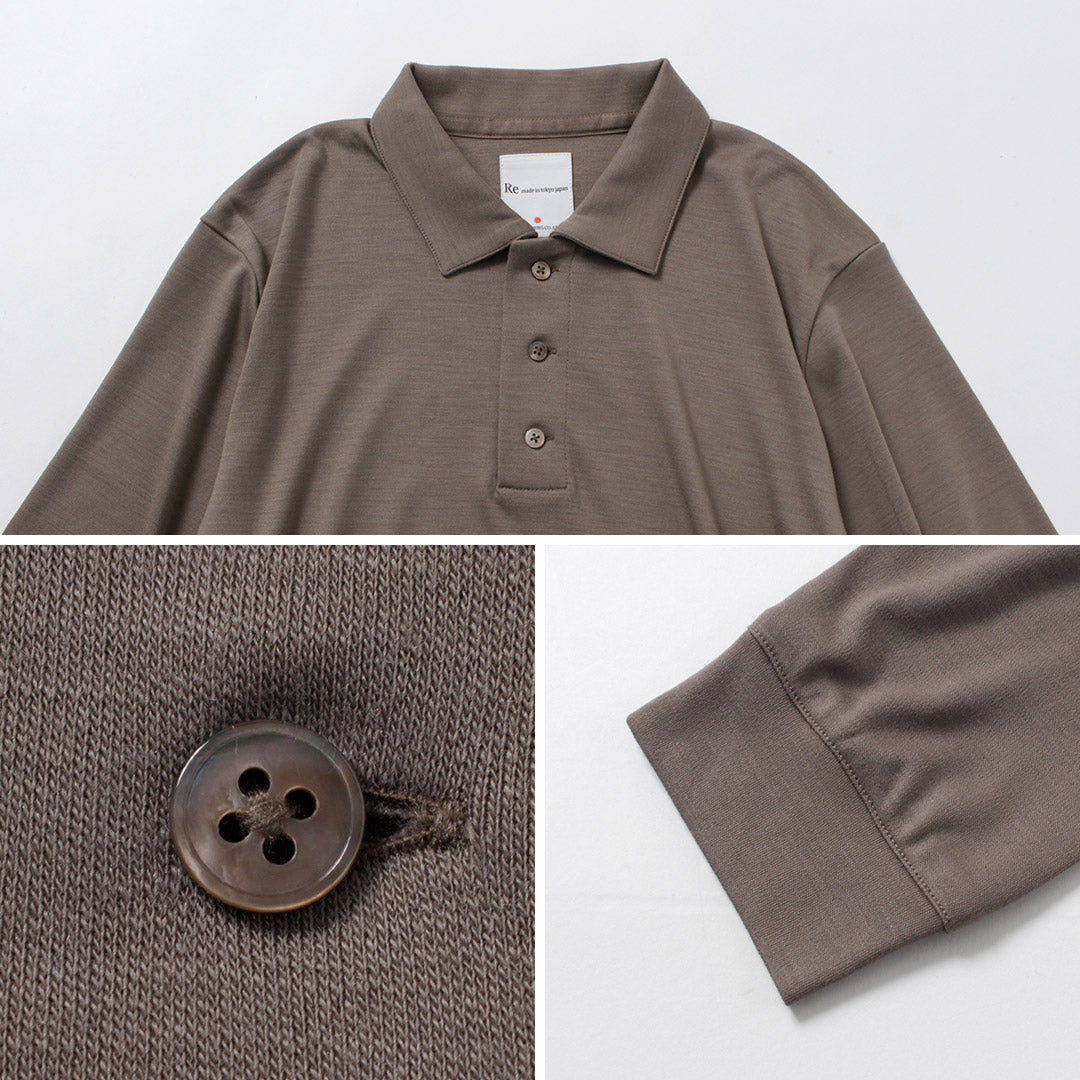 RE MADE IN TOKYO JAPAN / Dress Wool Knit Pullover Polo Shirt