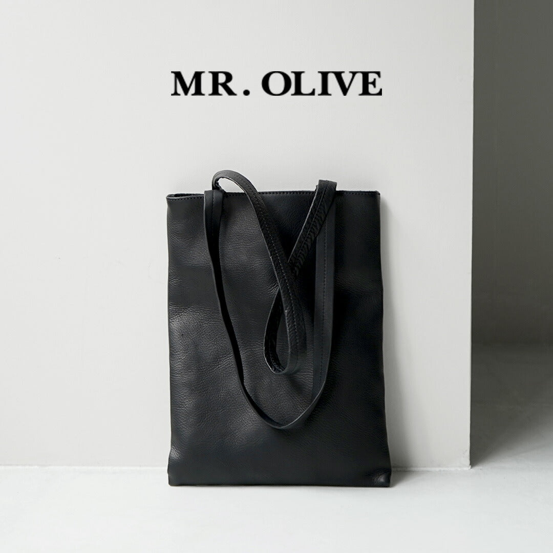 MR.OLIVE / IMPERMA-LEATHER Flat Tote Bag M