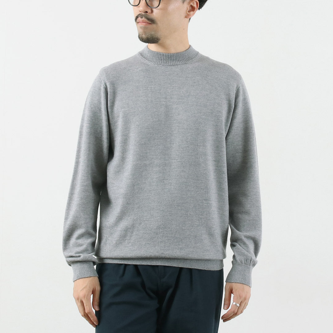 RINASCENTE / 12G Italian Cash Wool Mock Neck Knit