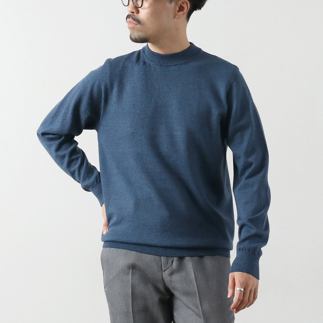 RINASCENTE / 12G Italian Cash Wool Mock Neck Knit