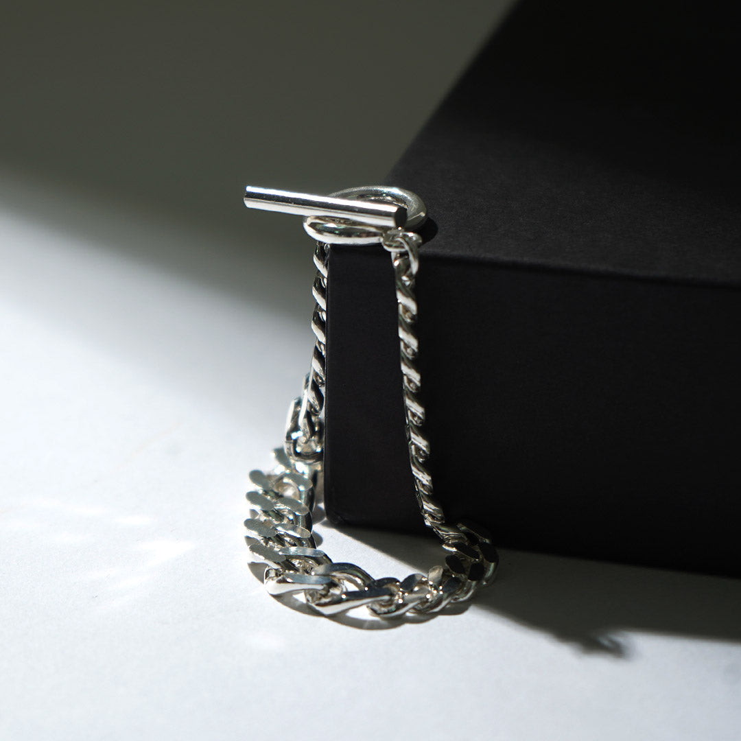 TMW / Sterling Silver Curve Chain Mixed Bracelet