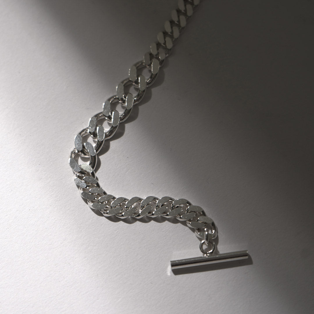 TMW / Sterling Silver Curve Chain Mixed Bracelet