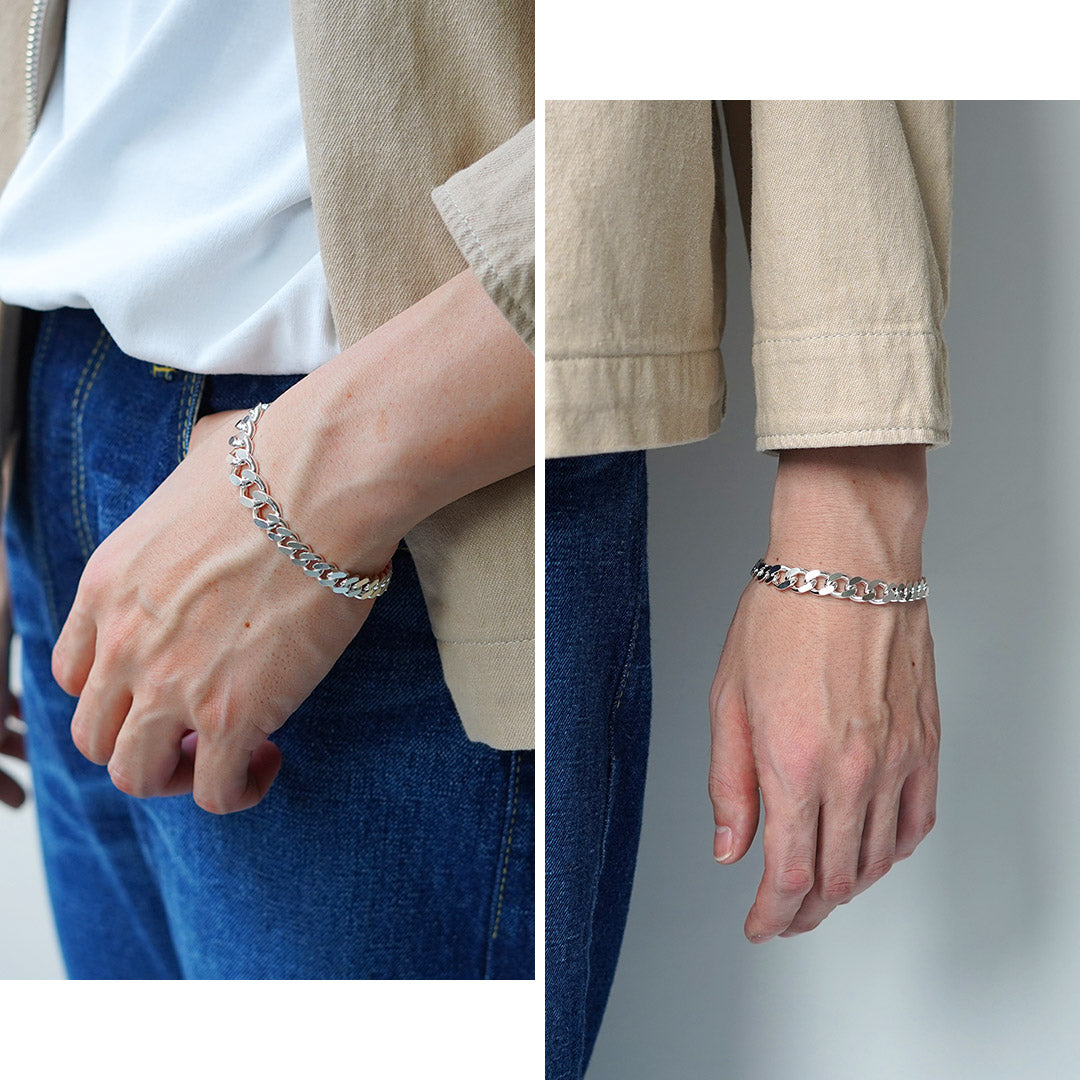 TMW / Sterling Silver Curve Chain Mixed Bracelet