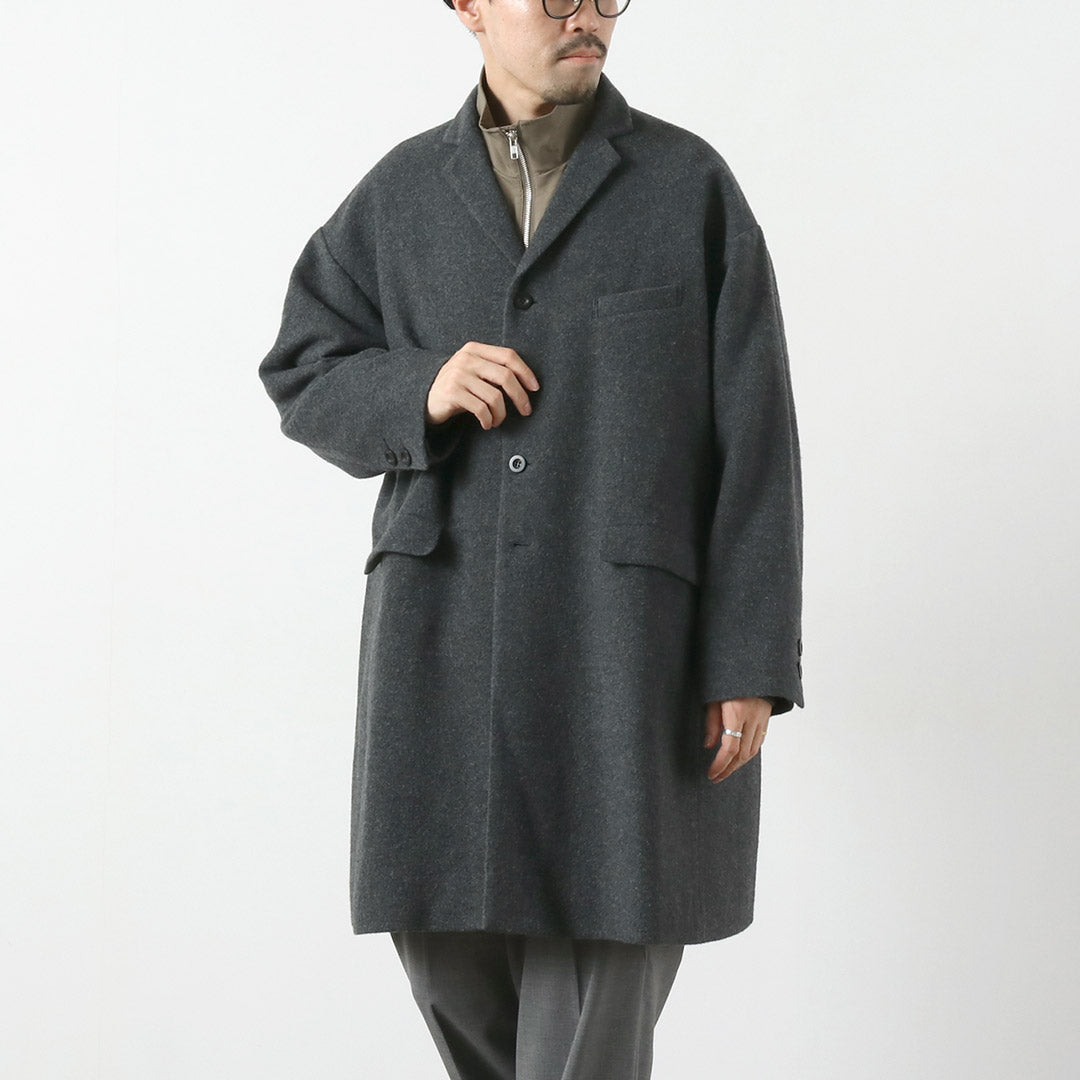 BASISBROEK / Barren 羊毛尼龍法蘭絨切斯特大衣