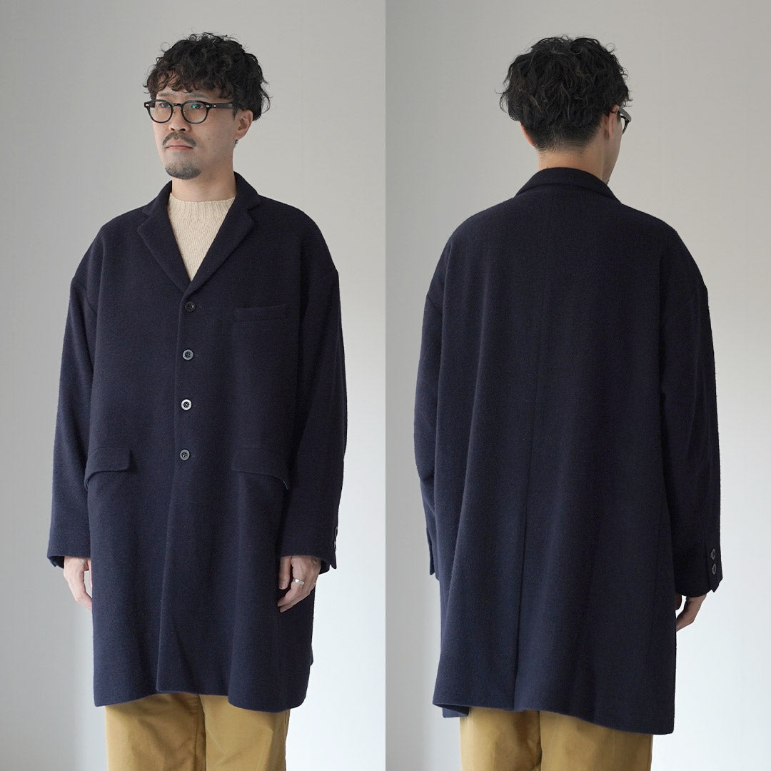 BASISBROEK / Barren 羊毛尼龍法蘭絨切斯特大衣