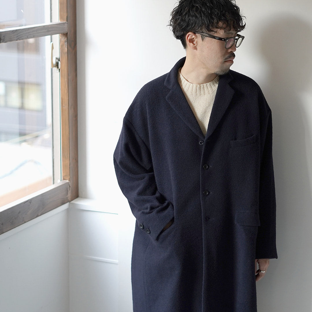 BASISBROEK / Barren 羊毛尼龍法蘭絨切斯特大衣