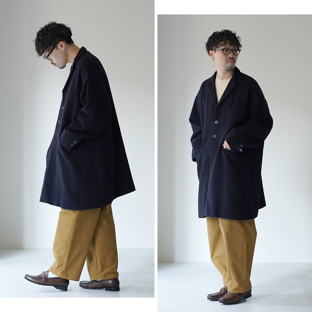 BASISBROEK / Barren 羊毛尼龍法蘭絨切斯特大衣