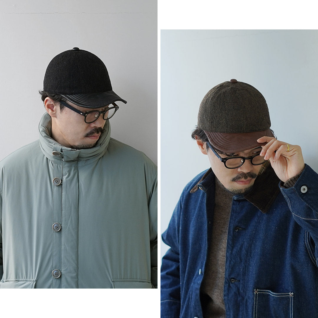 HIGHER / Military Serge x Leather Brim Cap