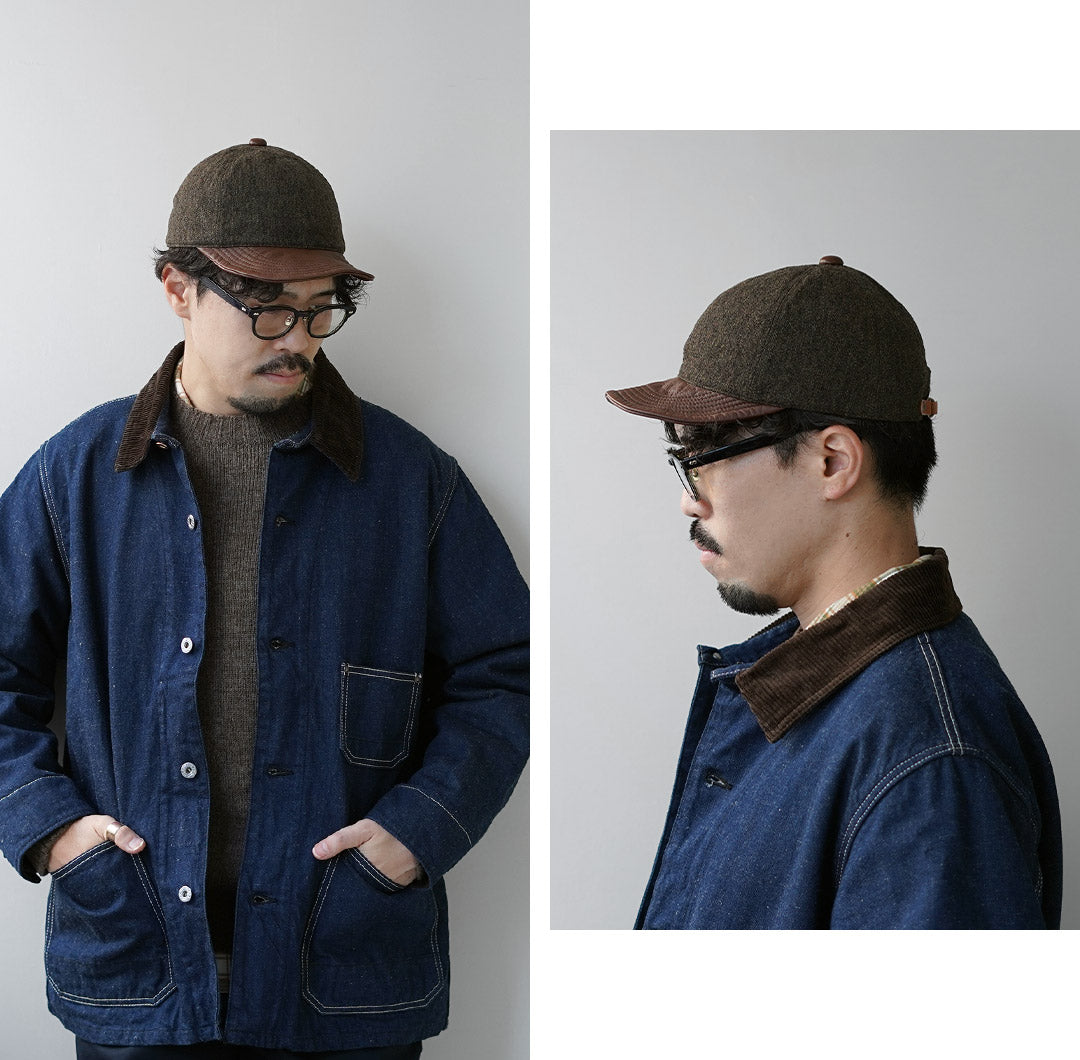 HIGHER / Military Serge x Leather Brim Cap