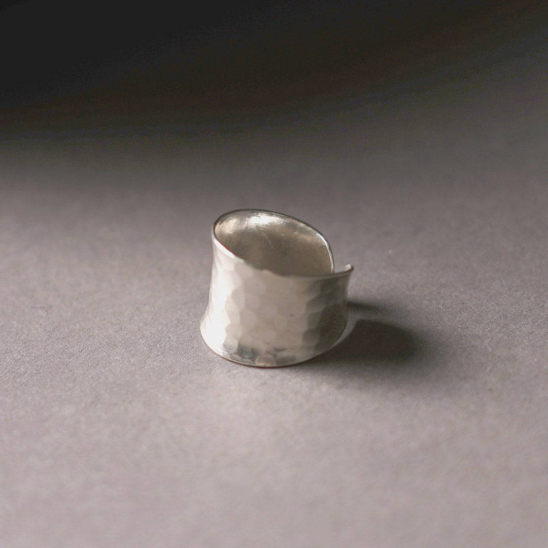 phaduA / Karen Silver Hammered Eyes Ring