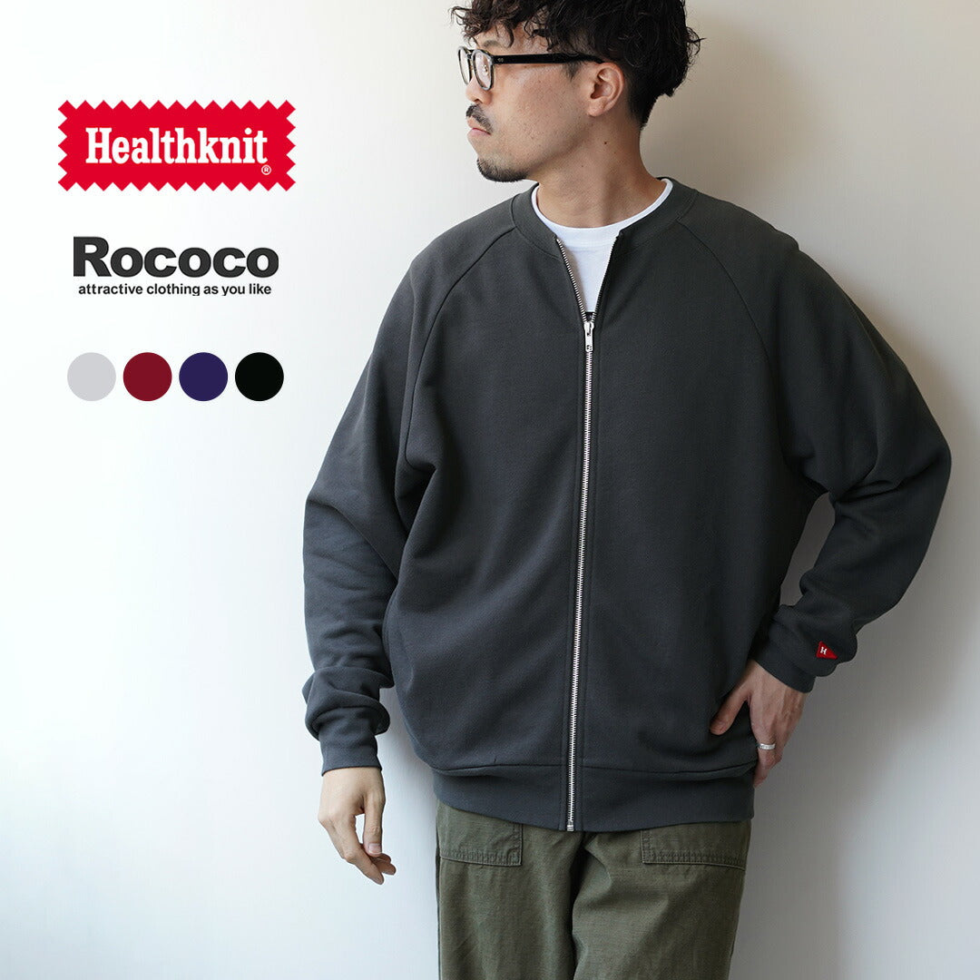 HEALTHKNIT / Classic Sweat Crew Zip Cardigan