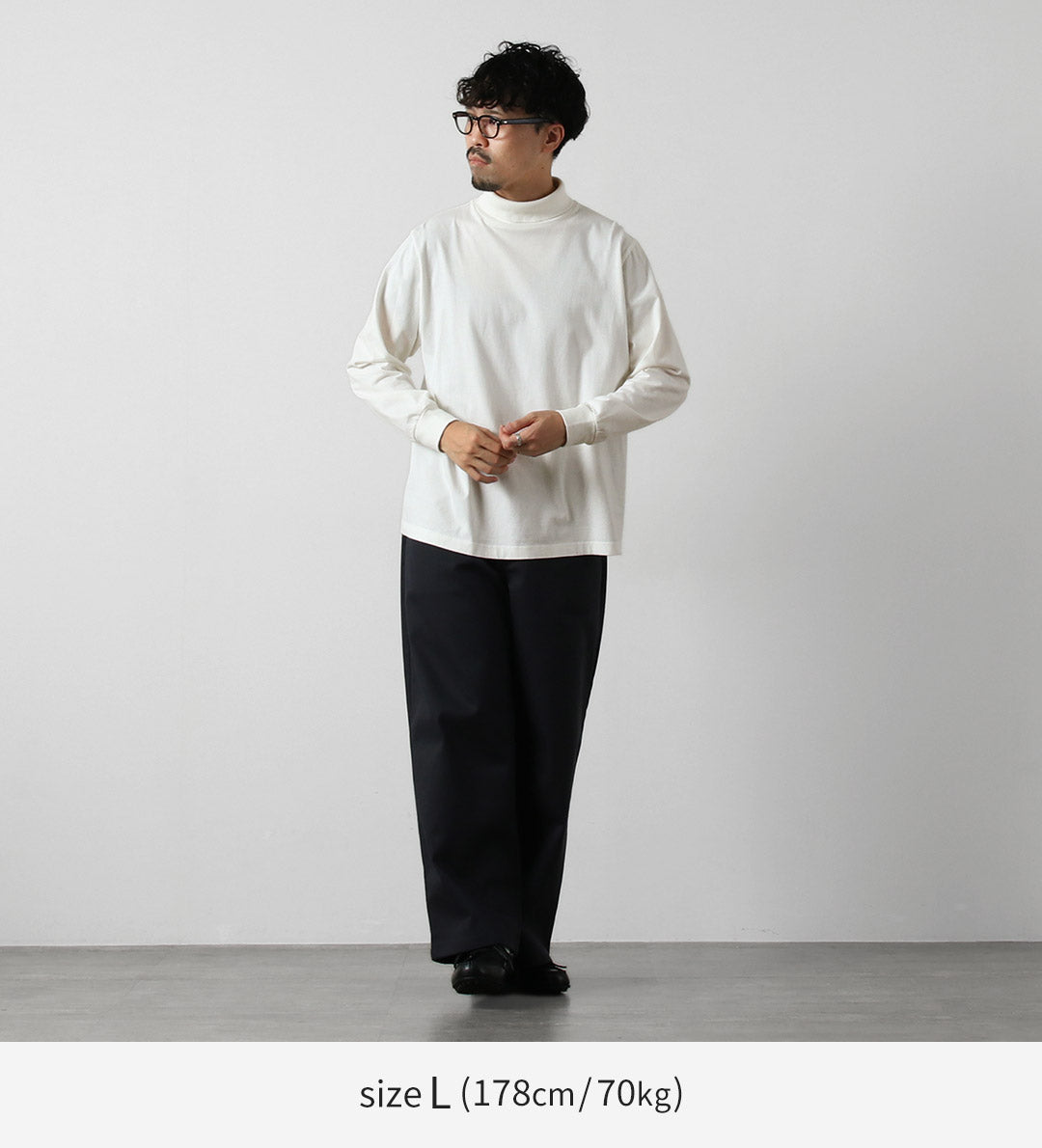 HEALTHKNIT / US Cotton Long Sleeve Turtleneck T-Shirt