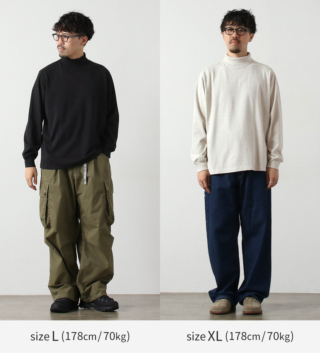 HEALTHKNIT / US Cotton Long Sleeve Turtleneck T-Shirt