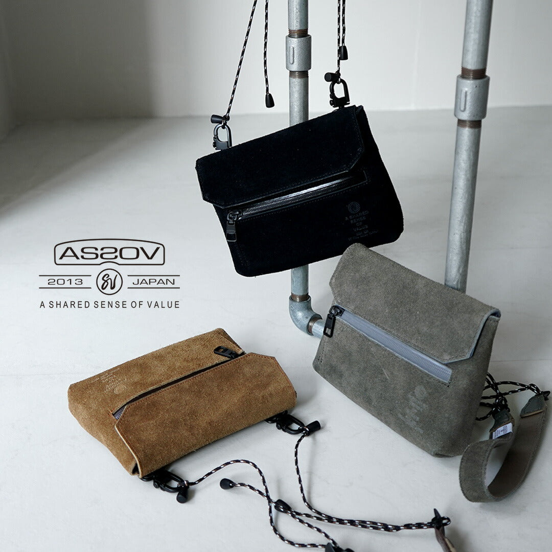 AS2OV / Water-repellent Suede Sacoche Wallet
